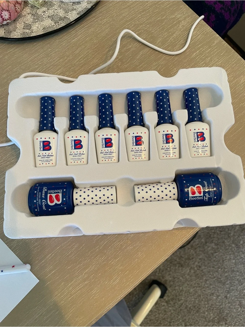 Beetles 4th of July Nails Hema-free Gel Kit With UV Nail Lamp